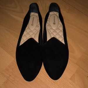 Birdies | Black Suede Women's Loafers